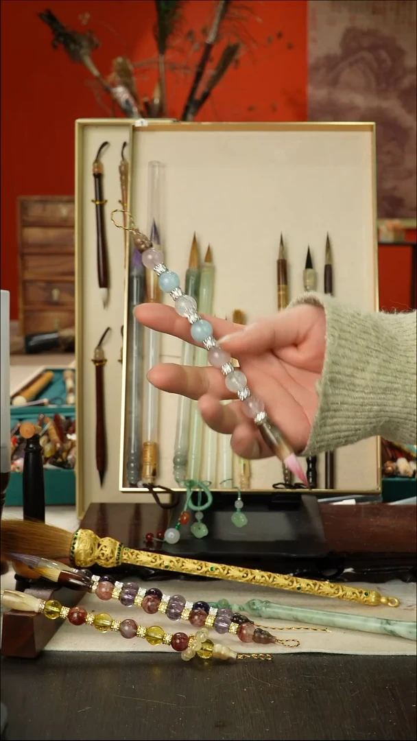 473号闪孤品高货毛笔链接 清水试笔 蘸墨不退