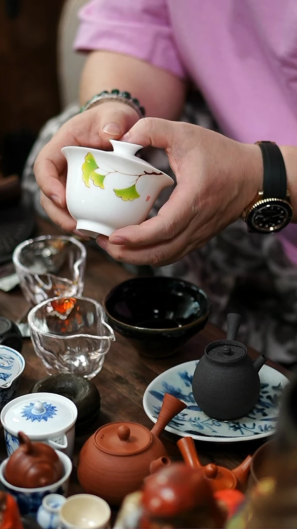 叶子盖碗茶道具茶器