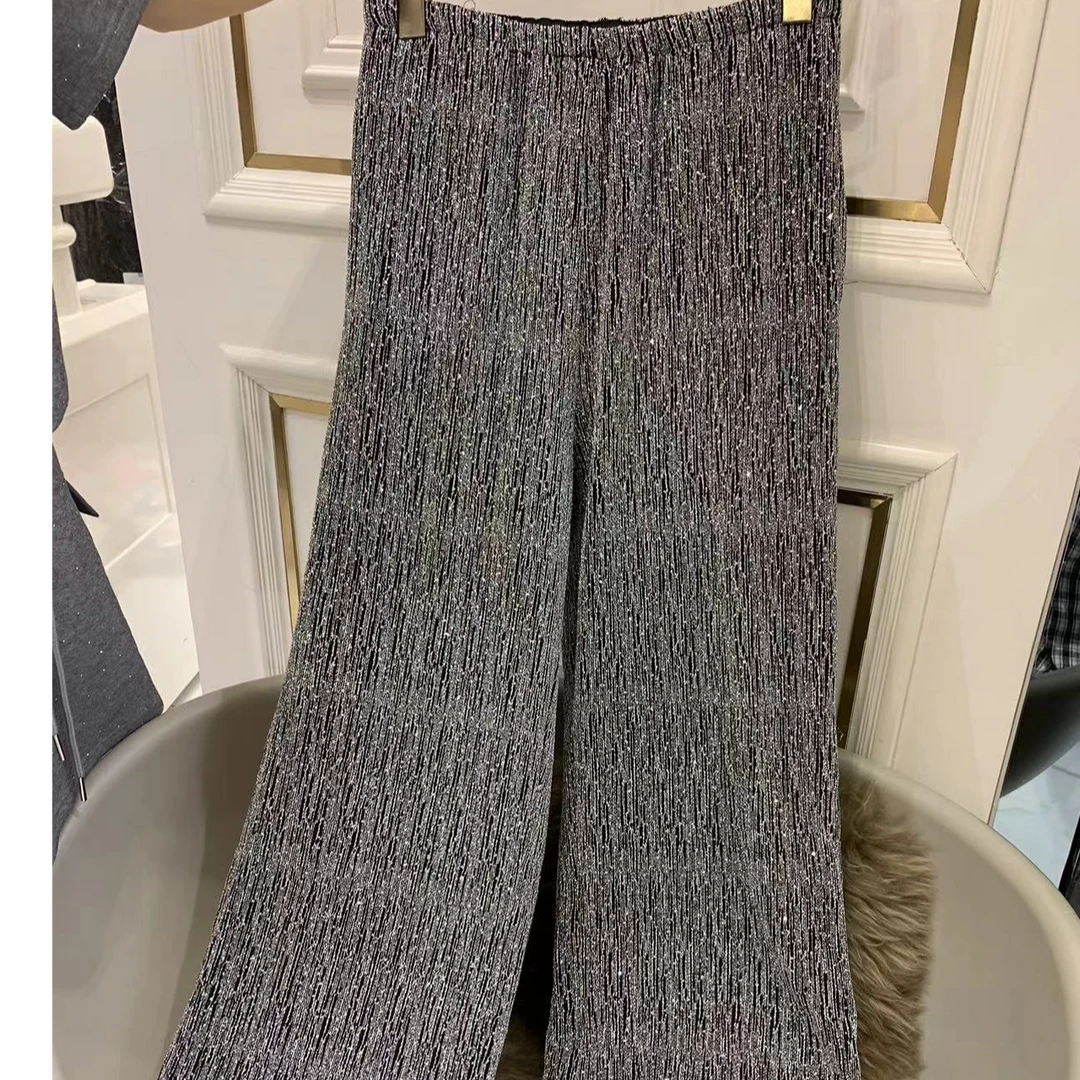 【82045】新款春夏季显瘦辣妹阔脚水洗港风女装