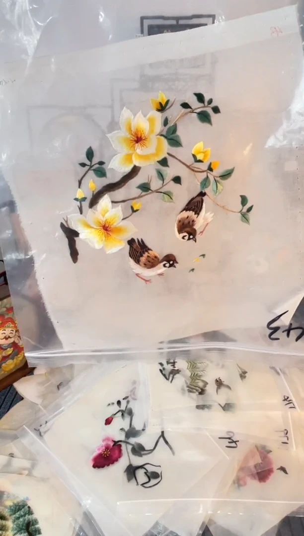 织绣纯手工苏绣双面绣绣布43