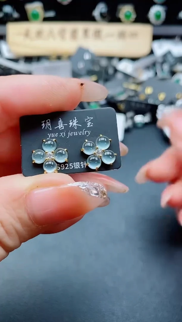 银S925镶嵌戒指翡翠1
