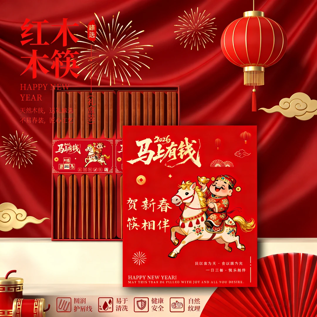 【马上有钱】到手10双家用中式红木筷子防霉防滑高档轻奢实木国风