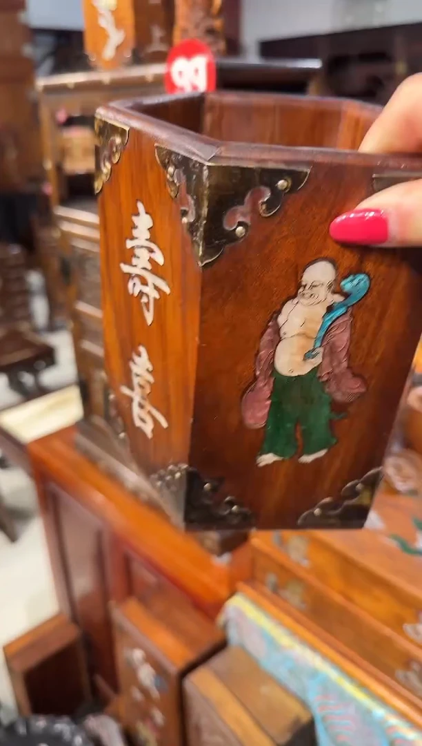 【闪购商品】木木艺福禄寿喜黄笔筒168.8888