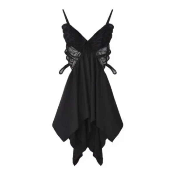 【秘语-蝶恋花】大码纯欲缎面深V露背法式性感睡裙