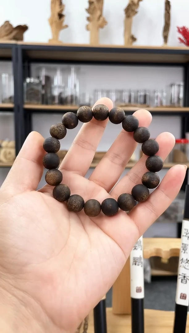 手串沉香绿棋楠沉香11mm单圈手串12克+沉水浮