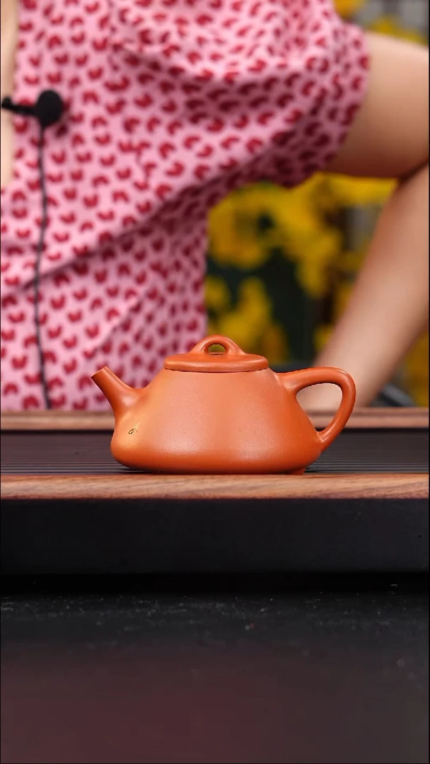 茶壶紫砂赵庄朱泥子冶石瓢190cc吴国仙