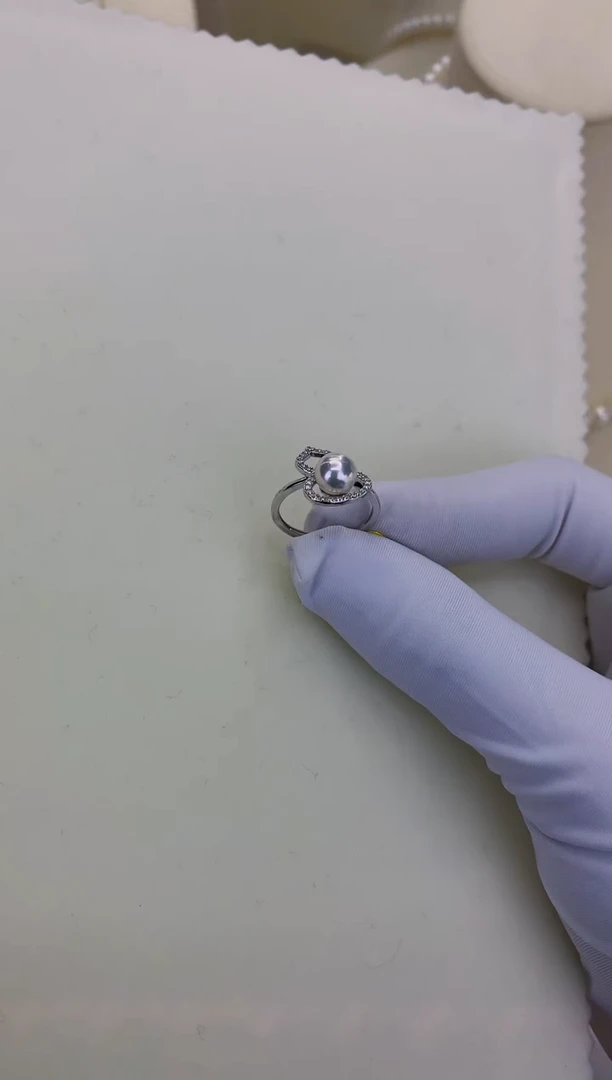 银S925镶嵌DA海水珍珠 GD024 戒指 7