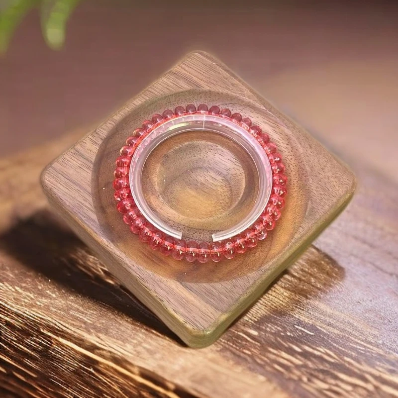 【仟禧珠宝】天然玉石 509 红凤羽算盘珠 8mm