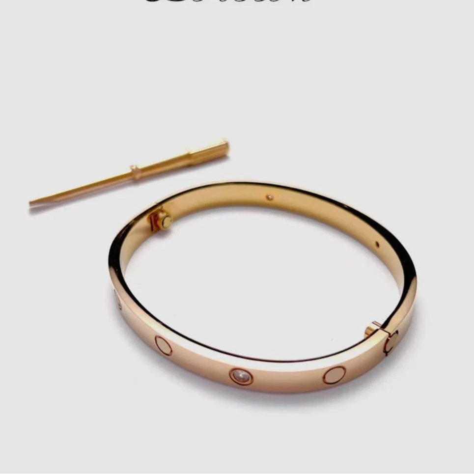 合金手镯 【DHBM高定】高档轻奢CNC时尚四钻LOVE手镯