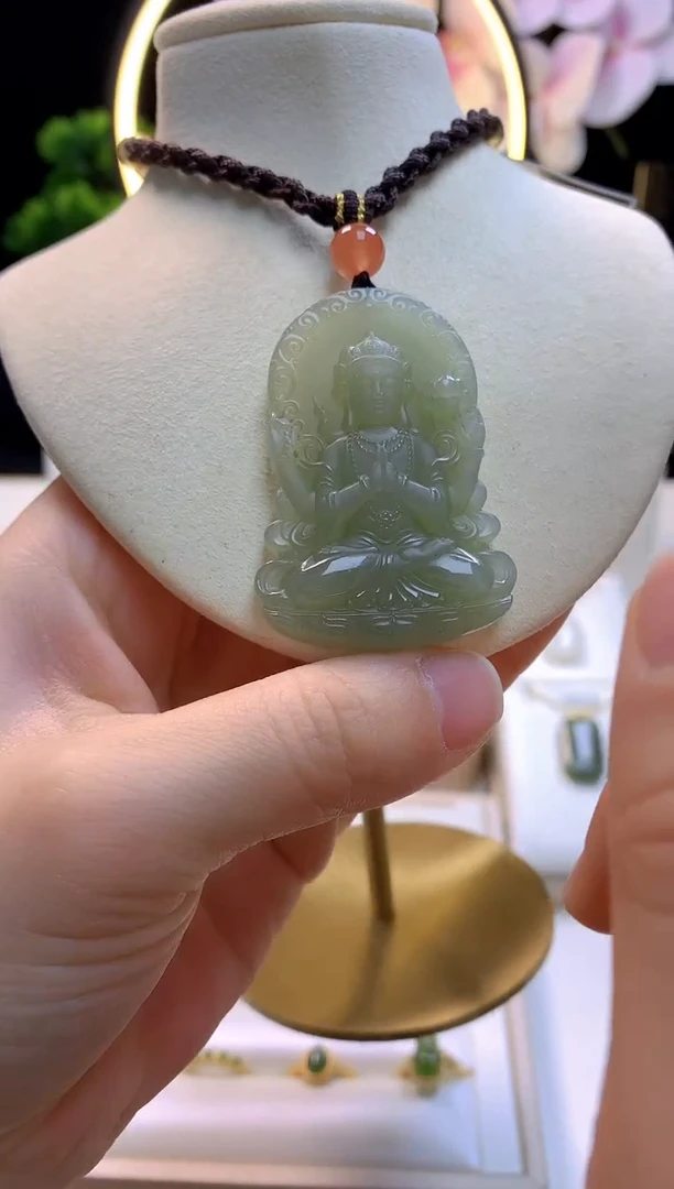 【闪购商品】和田玉吊坠未镶嵌观音牌
