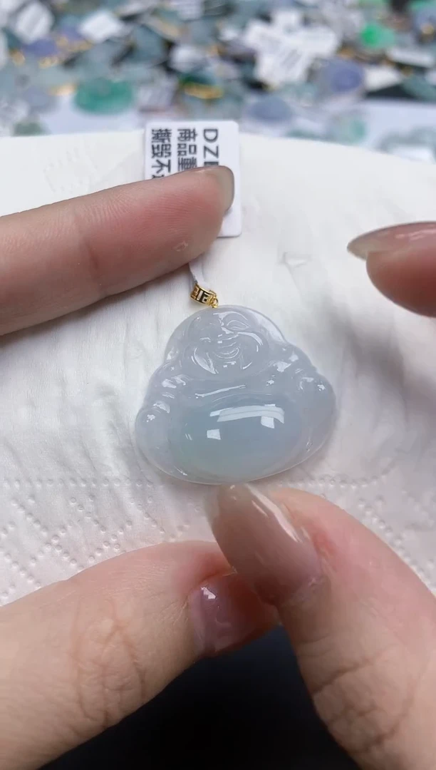 【闪购商品】翡翠颈饰18K金镶嵌天然缅甸翡翠A货