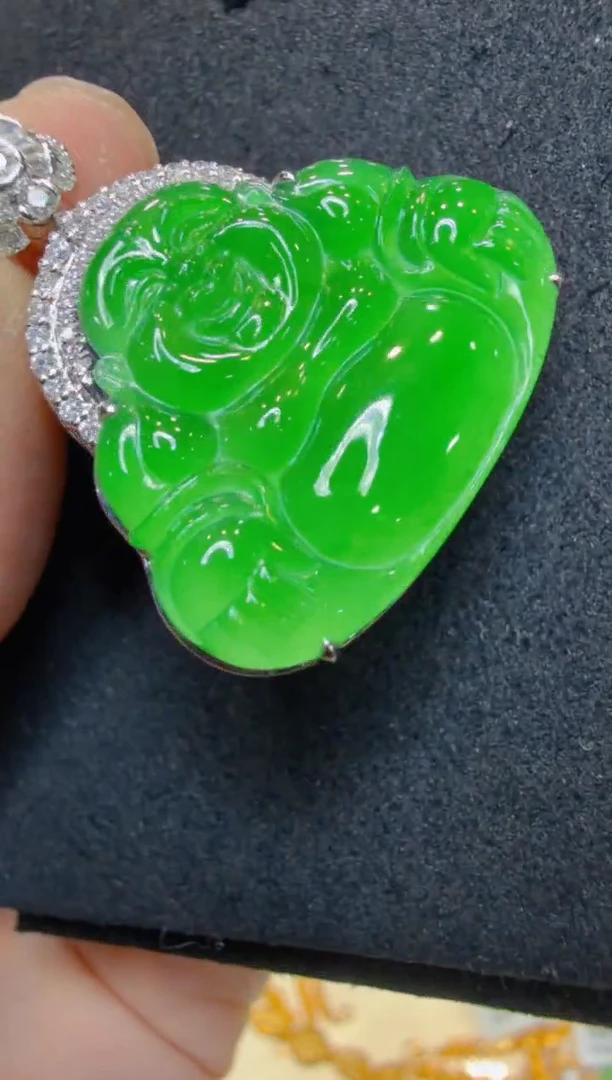 吊坠(不含链)18K金镶嵌翡翠多样性团购发一件