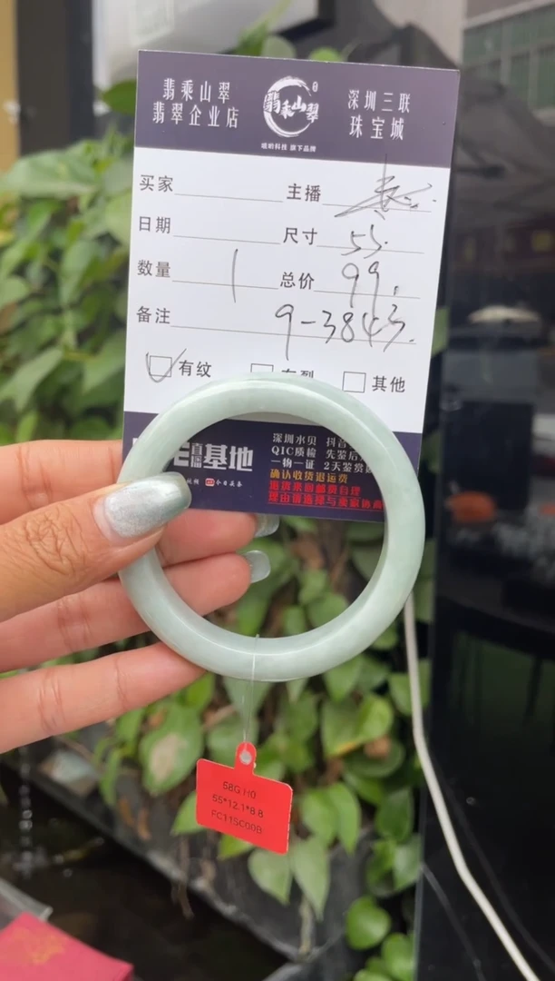 【闪购商品】翡翠手镯未镶嵌C 54-55正圈9-3843