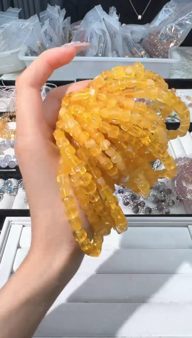 水晶手链未镶嵌Y024蜜啦糖豆素圈