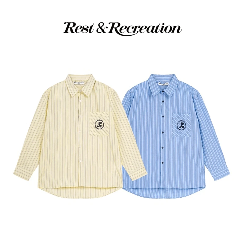 Rest&Recreation-24ss新款韩国设计师品牌斜纹春季宽松衬衫小众