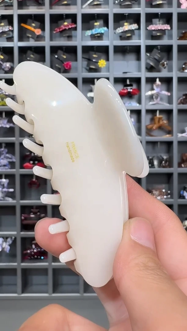 非金属醋酸韩国醋酸品牌发饰10cm简约中等发量全抓抓夹一支乳白色