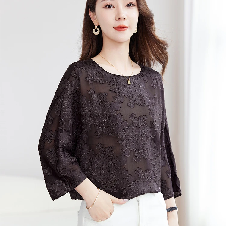 水墨佳人桑蚕丝真丝气质女装小衫12598682