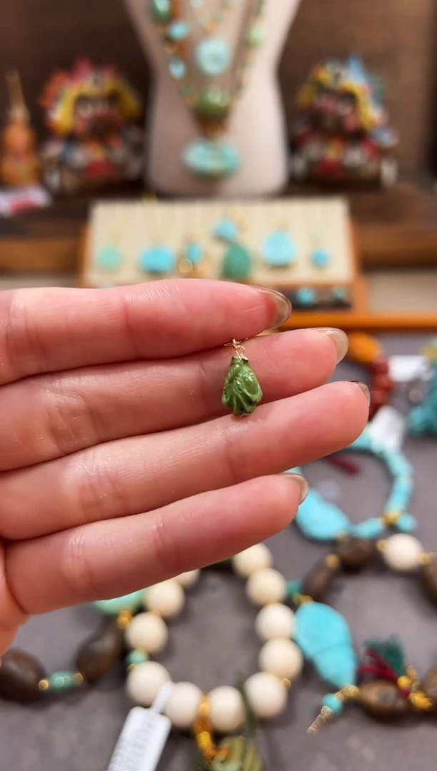 18K金镶嵌绿松石提溜绿松石提溜