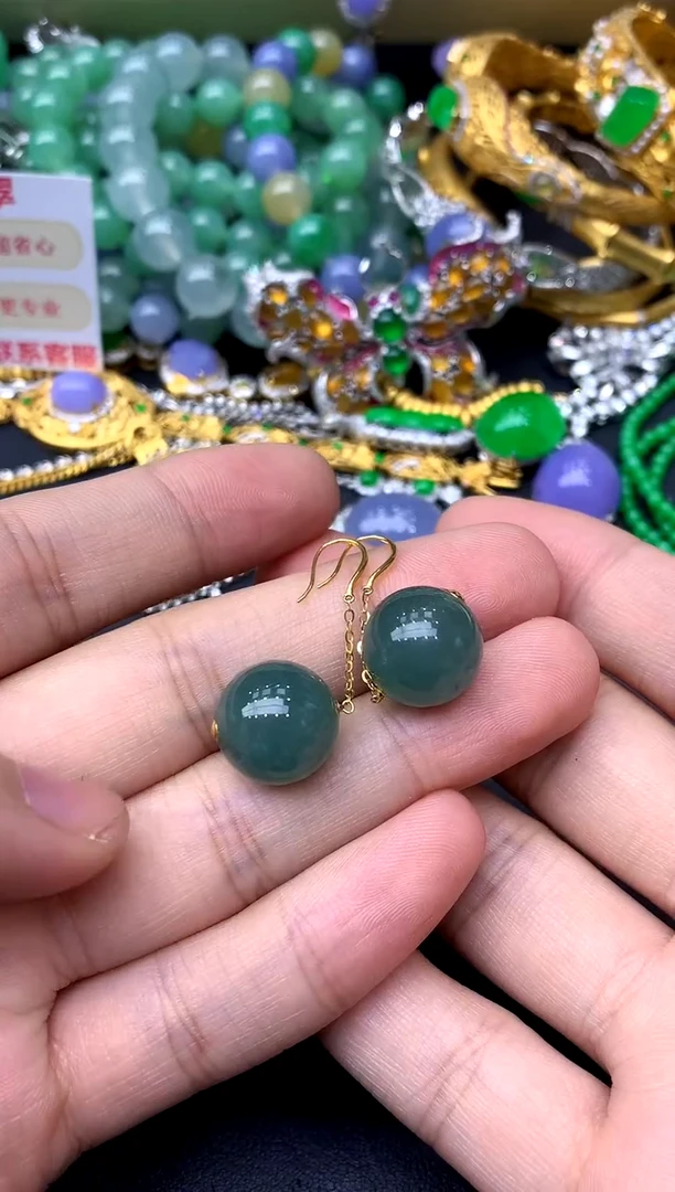 18K金镶嵌翡翠耳饰282-中国好珍宝