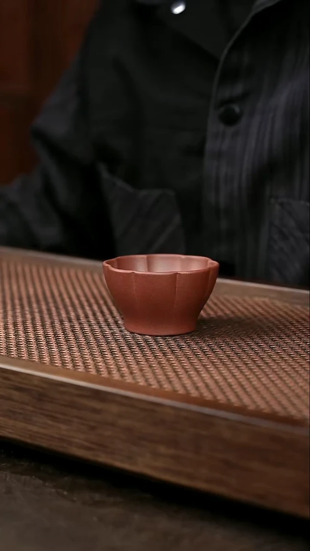 茶杯紫砂中槽清菱花杯