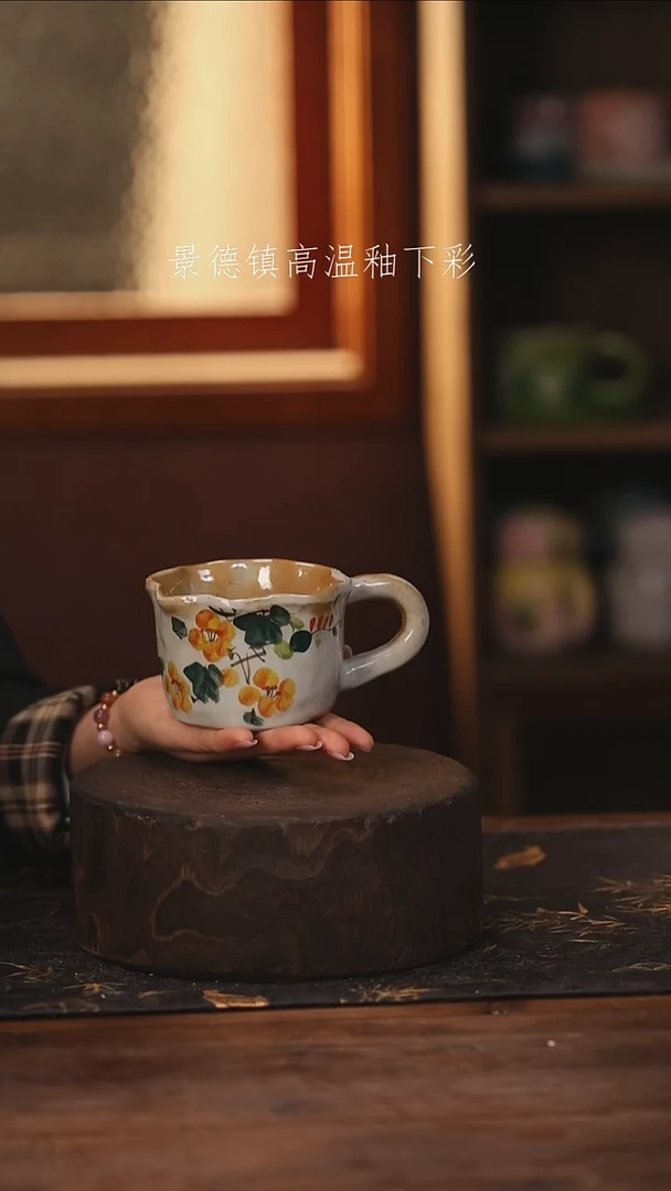 陶瓷景德镇高温釉下手绘陶瓷@L380@