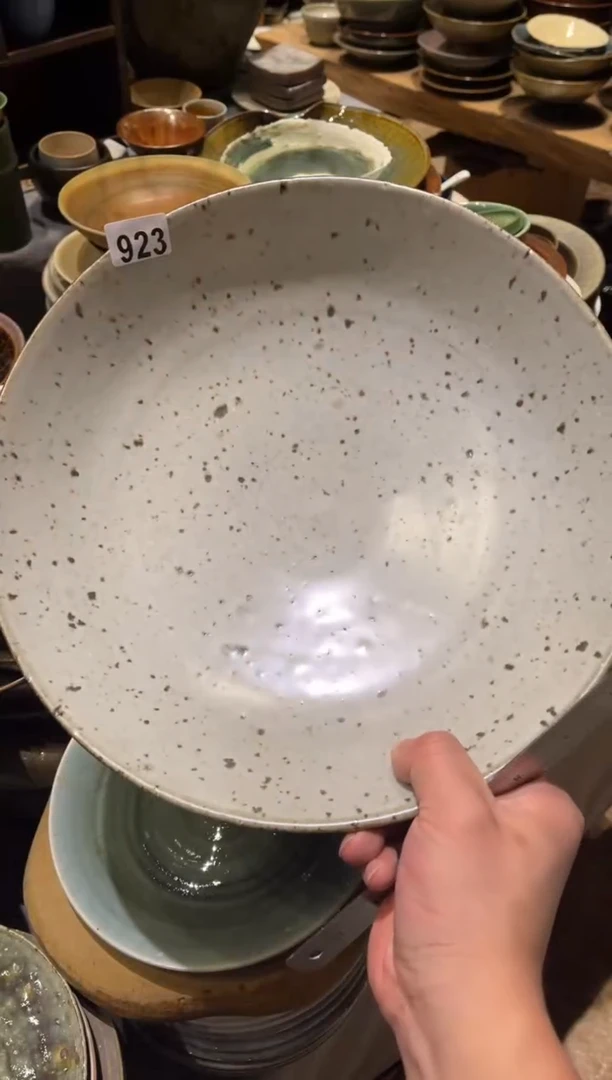 【闪购商品】瓷片923白麻点手工大碗1个