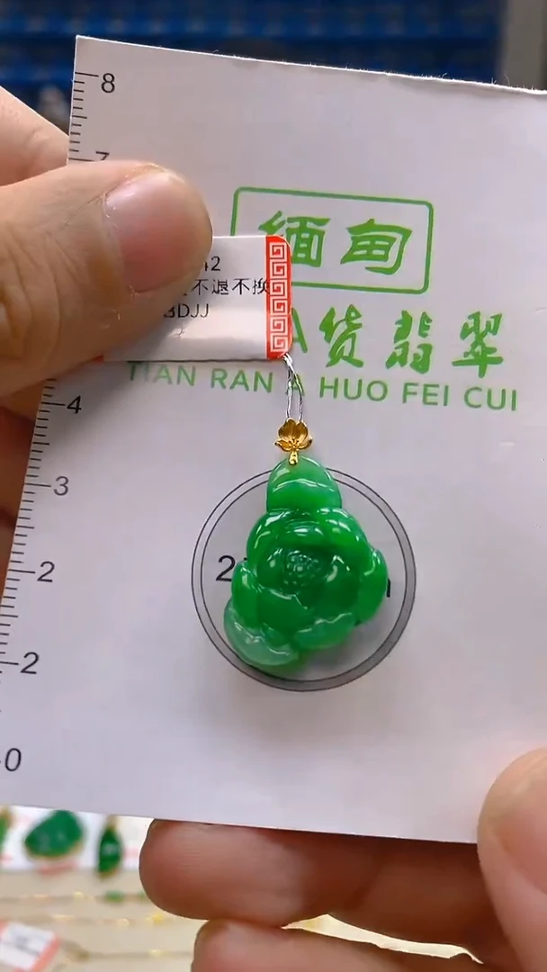 颈饰18K金镶嵌翡翠新号开播 全场乱卖