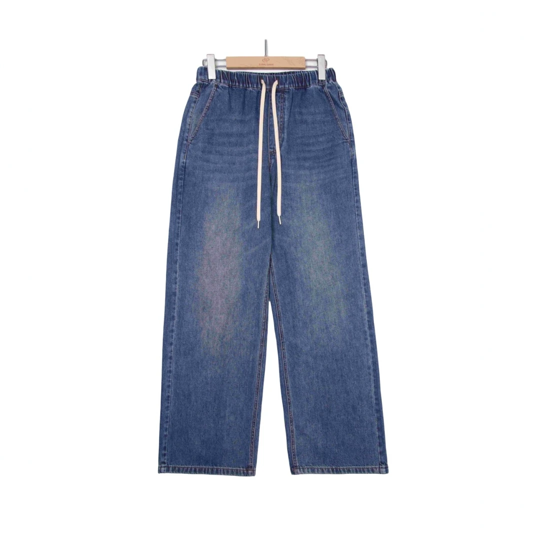 ZZ·DANGDANG【永恒经典】2025SS松紧腰宽松阔腿牛仔裤百搭13025008
