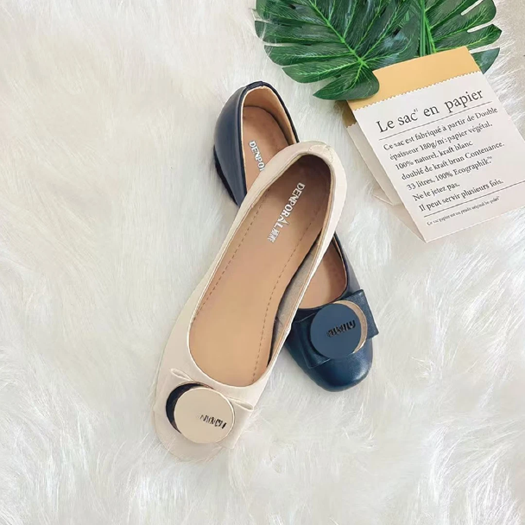 18092（丹姐家）春新款低跟单鞋一脚蹬懒人鞋百搭浅口鞋软鞋子