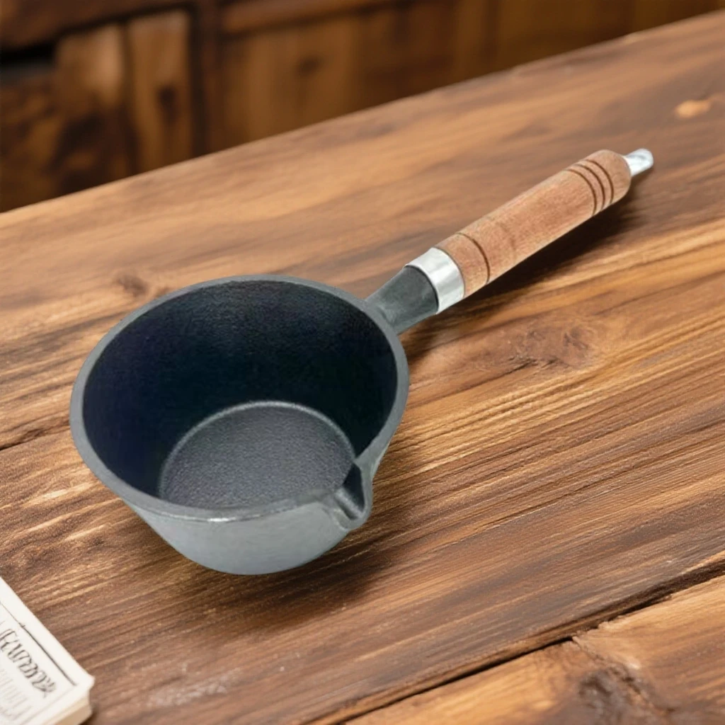 新款热油小锅泼油铸铁煎蛋神器不粘平底蛋饺锅迷你小铁锅煎蛋锅