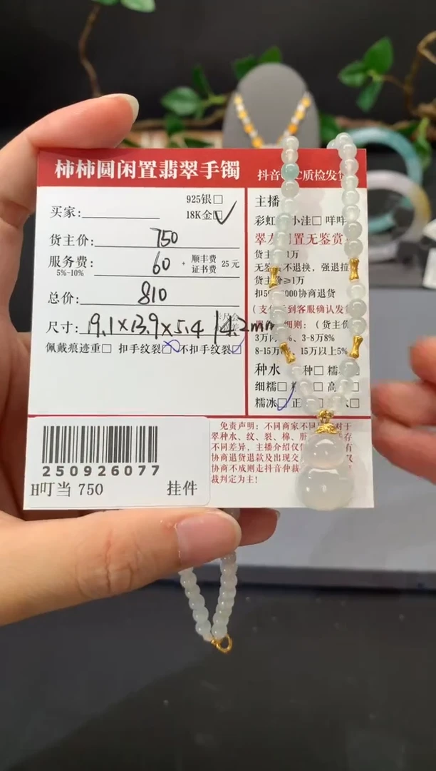 颈饰18K金镶嵌翡翠姐姐250926077