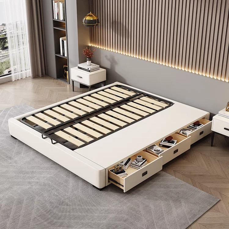 儿童床架无床头轻奢排骨架储物抽屉榻榻米儿童儿童箱体床简约实木