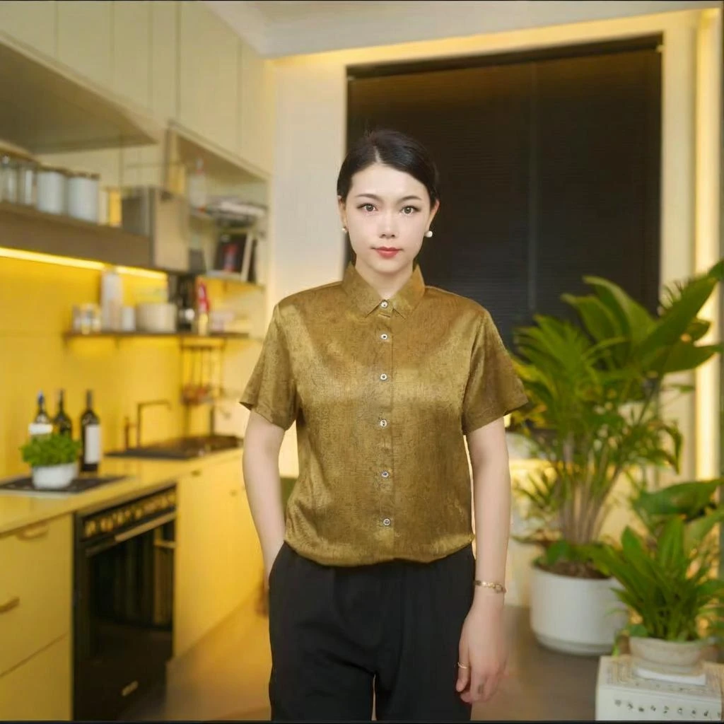 男士2025新款【100%香云纱】桑蚕丝休闲衬衫真丝短袖