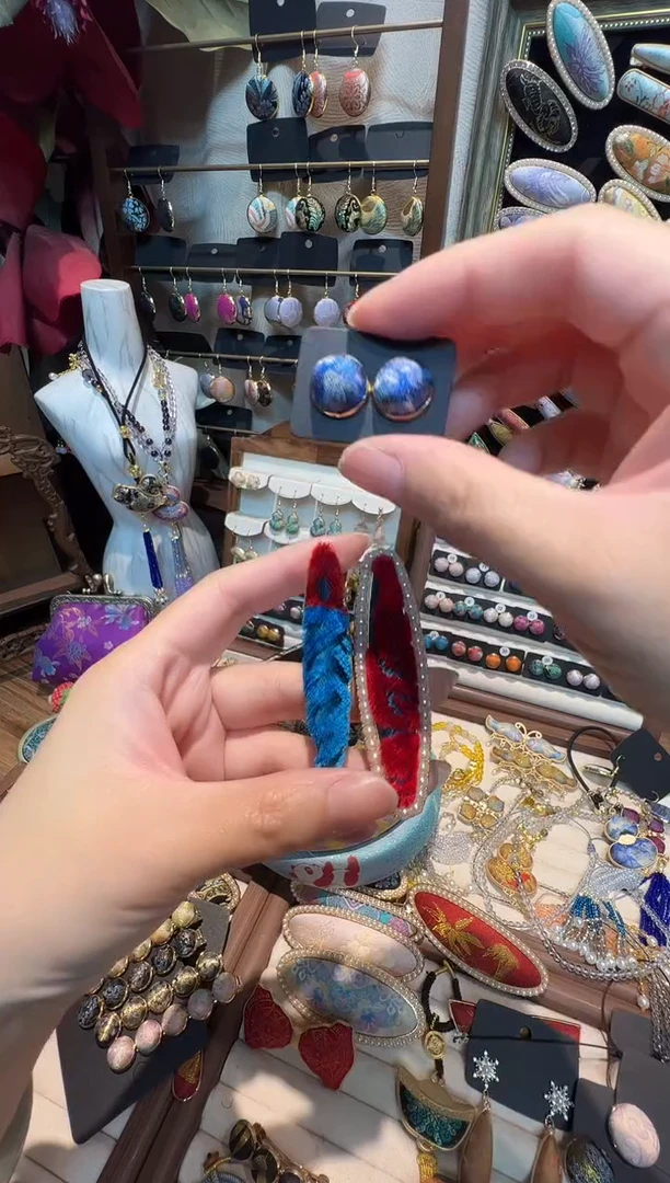 ?【孤品车11.6】苏城一锦千山叠影12毫米耳钉