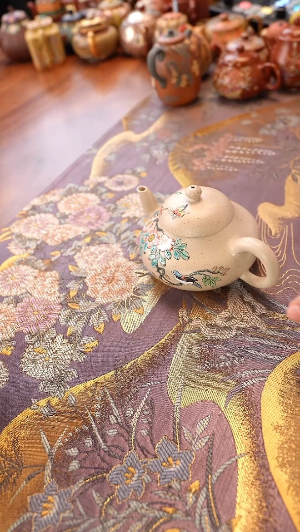 茶壶紫砂白玉段玉兰珐琅矮梨