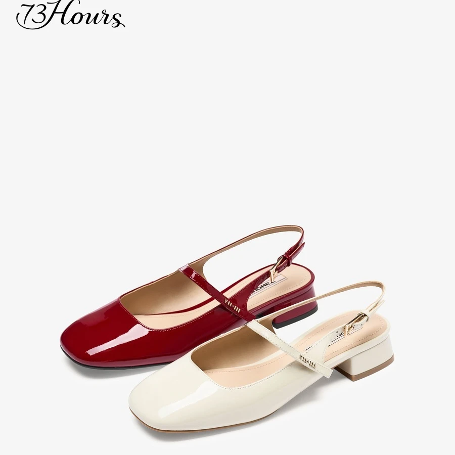 【达人】73hours女鞋小画家2025秋季新款包头时装凉鞋气质玛丽珍鞋