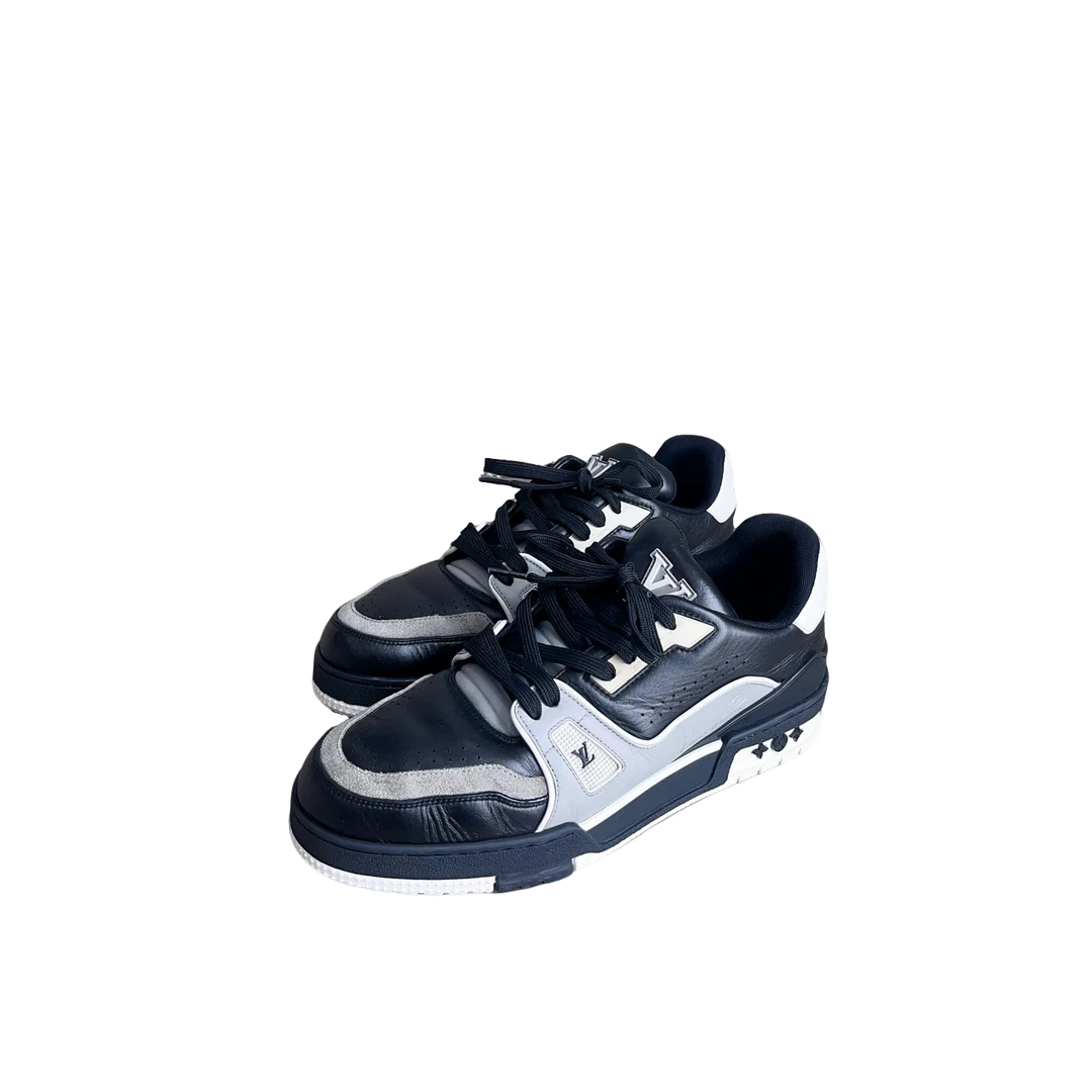 95新 LouisVuitton/路易威登 Trainer黑灰休闲鞋42.5码 d5447