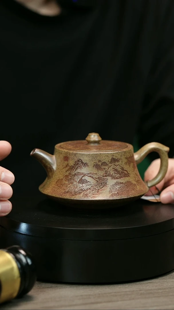 茶壶紫砂姿**帅H2015李琴段泥山水柱础