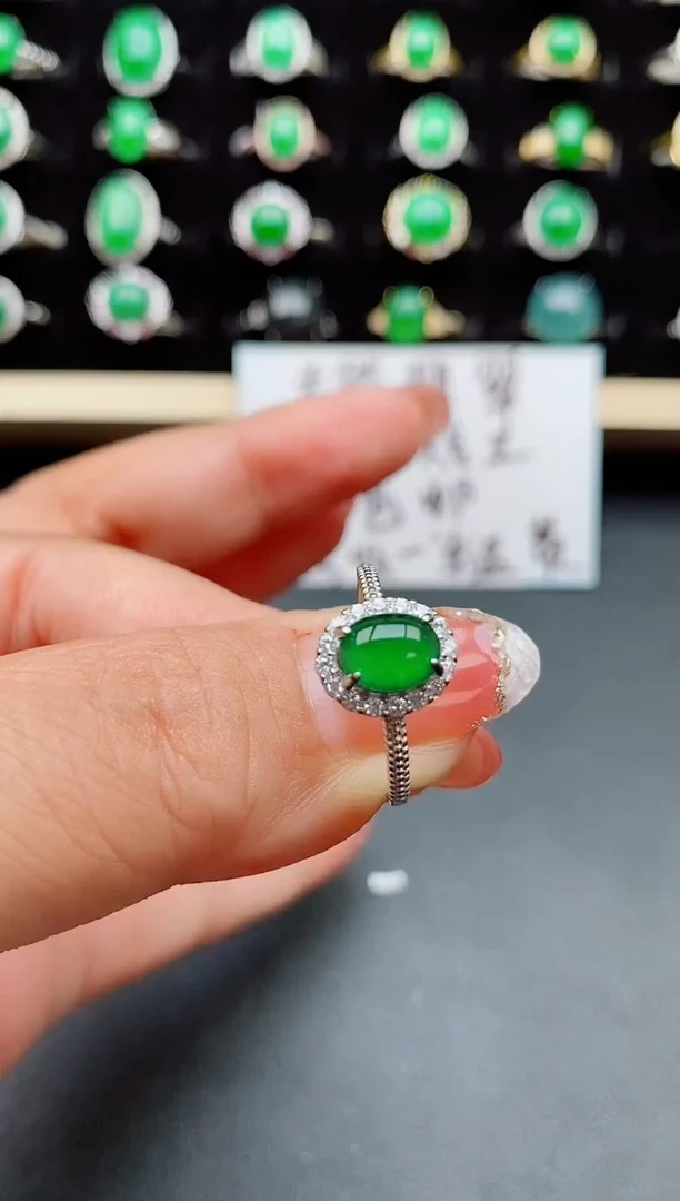 【闪购商品】翡翠戒指银S925镶嵌85800