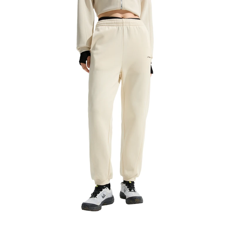 李宁2024年新款健身系列女子束脚加绒保暖运动卫裤AKLUC58