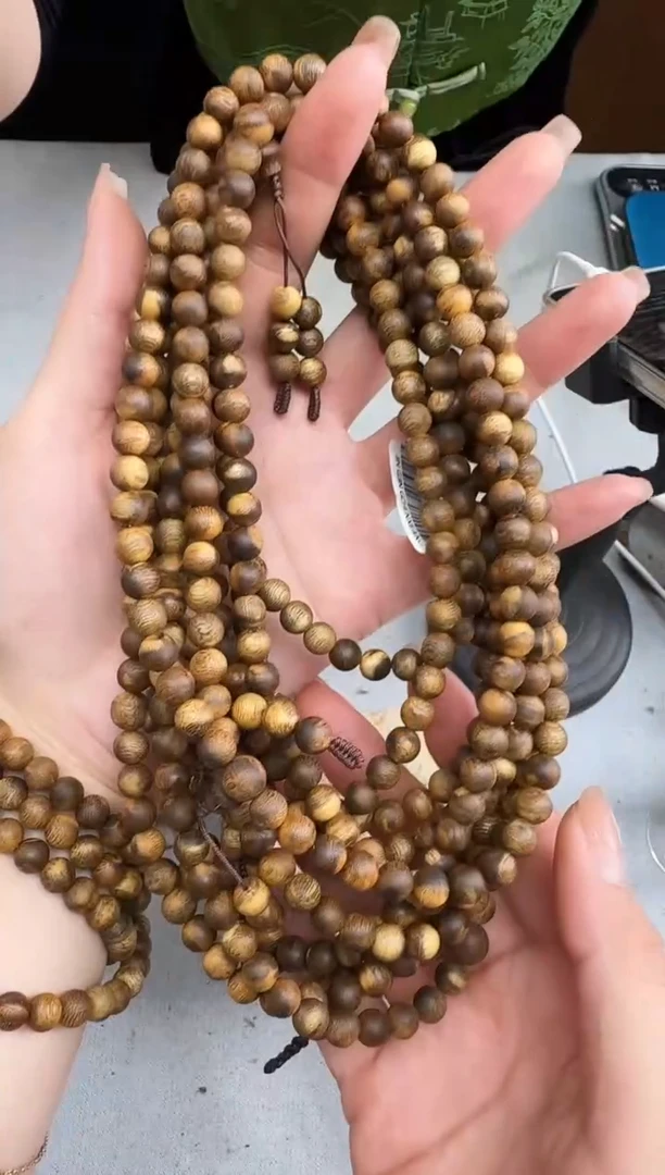 沉香手串0714虎斑棋圆珠多圈多样性发一