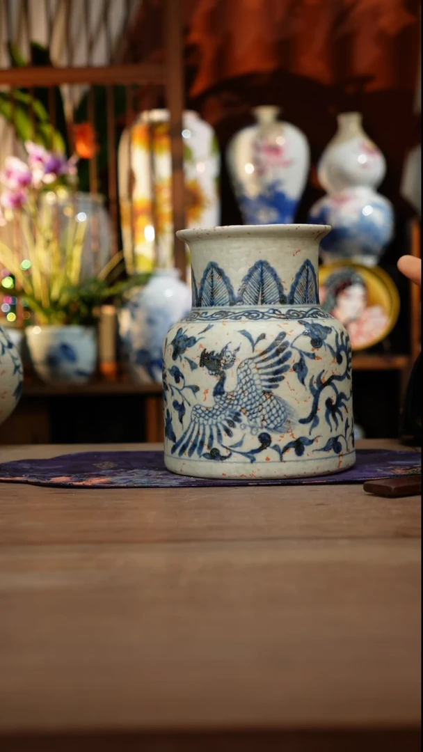 当代景德镇设计师釉下手绘陶瓷花瓶