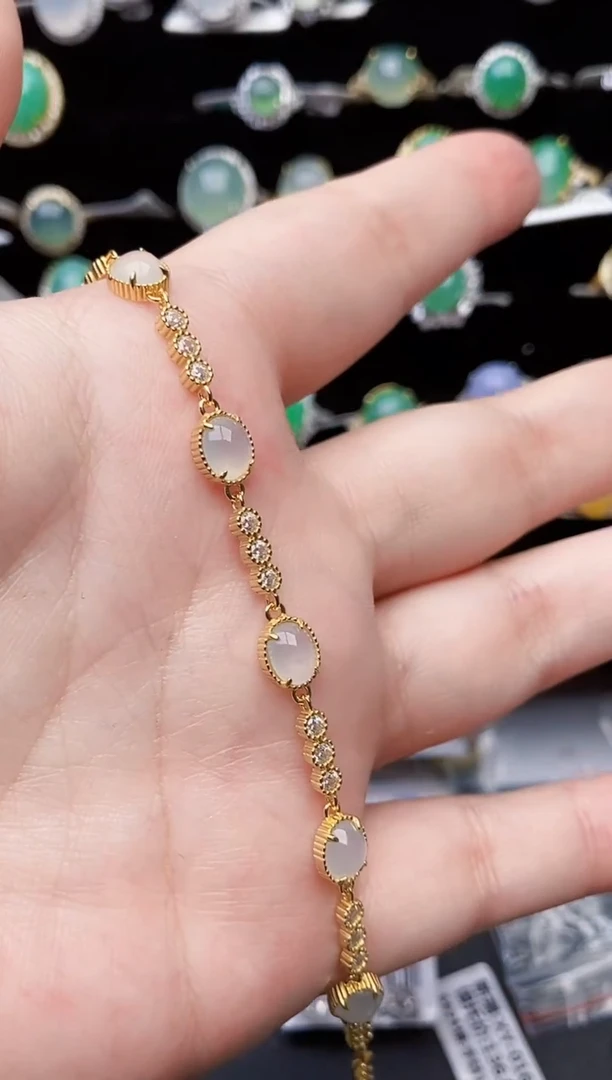 颈饰银S925镶嵌翡翠7142