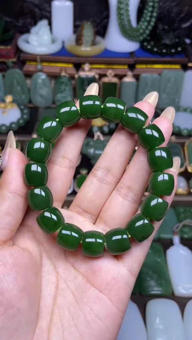 和田玉未镶嵌颈饰手串珠子直径13+