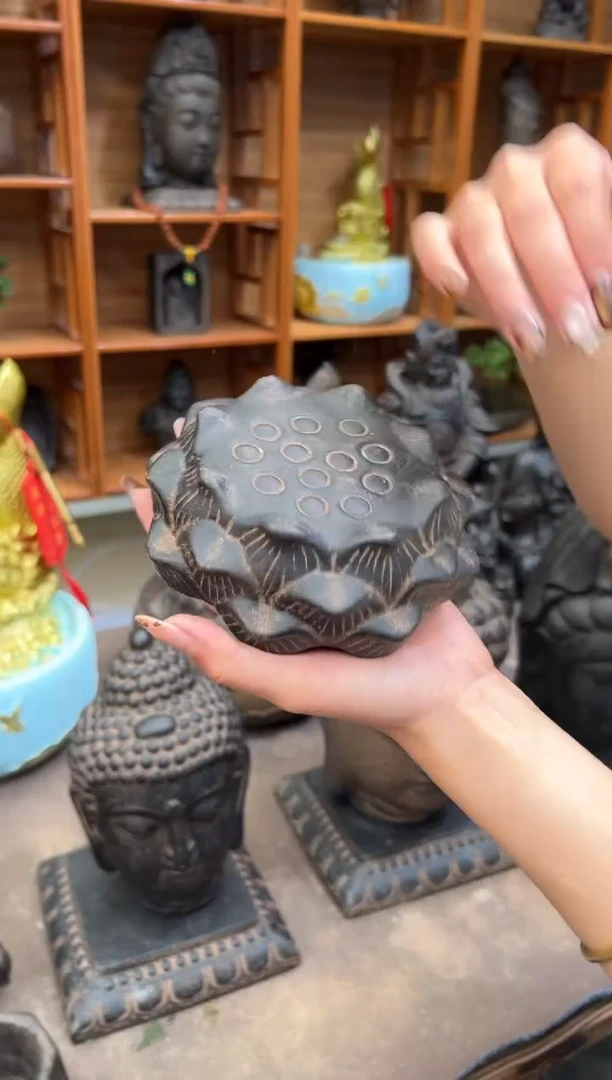 陶土【火山泥】莲蓬实心底座