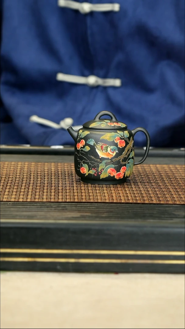 【闪购商品】紫砂茶壶48君子兰 花鸟