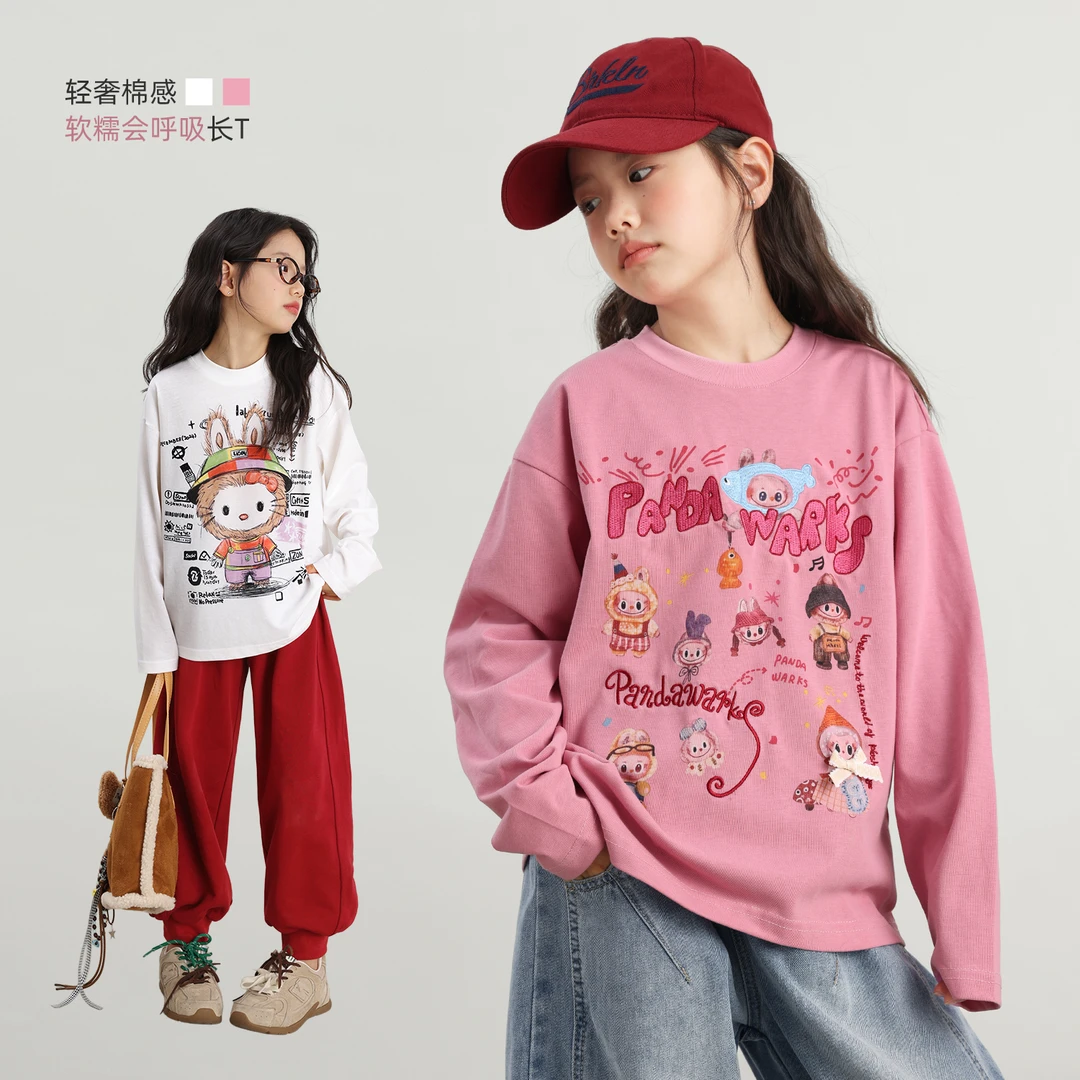 NORNOR陈大猪童装 女童T恤长袖2025秋季儿童罩衫上衣薄NX570090