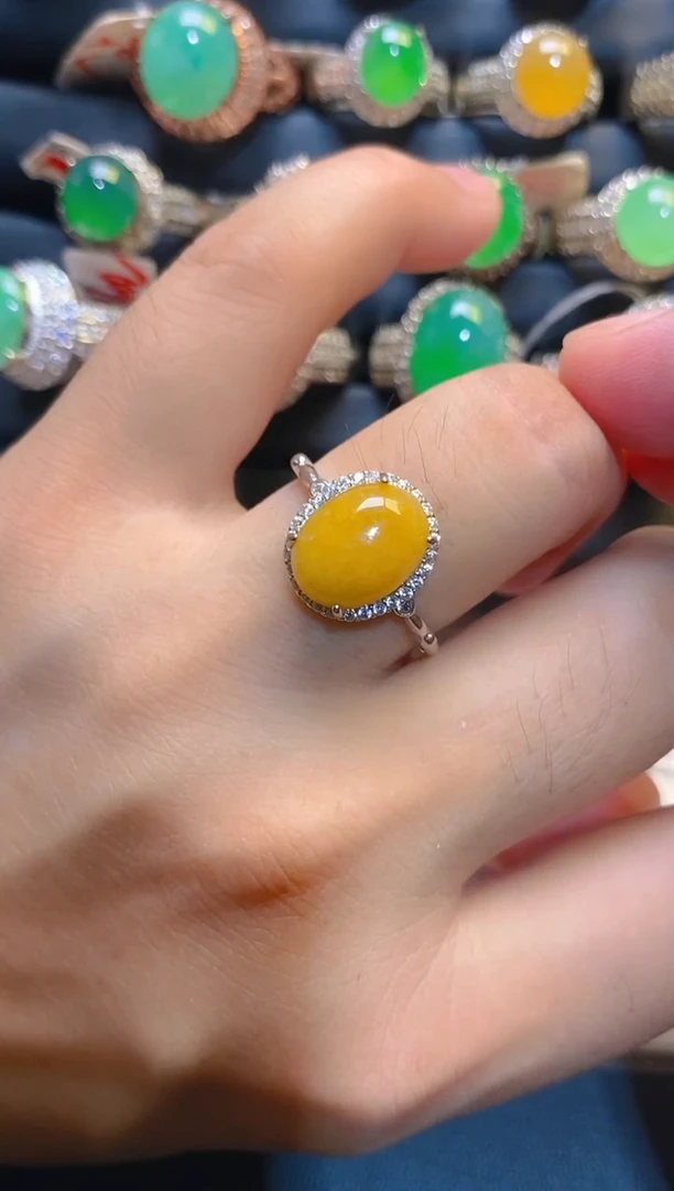 翡翠银S925镶嵌耳饰天然