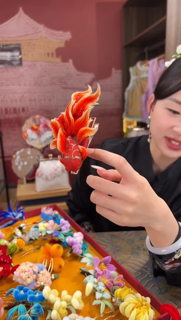 【闪购商品】刺绣非遗绒花（发饰）
