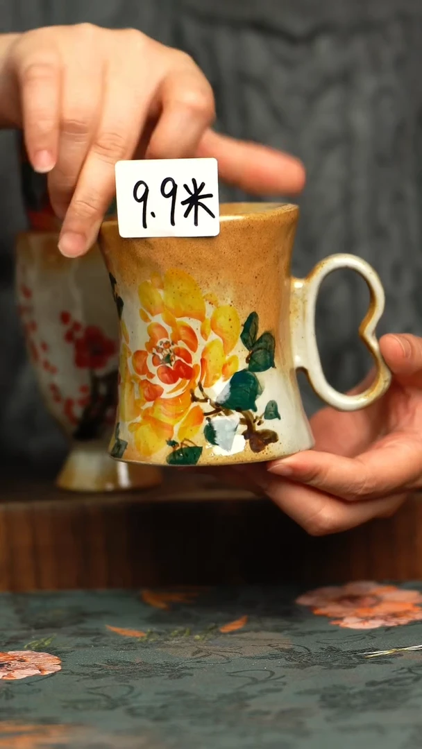 杯釉下彩手工手绘同款陶器